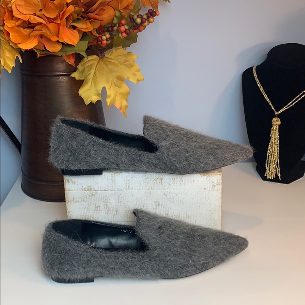 POL Mohair Style Pointed Toe Flats in Charcoal - Picture 4 of 9